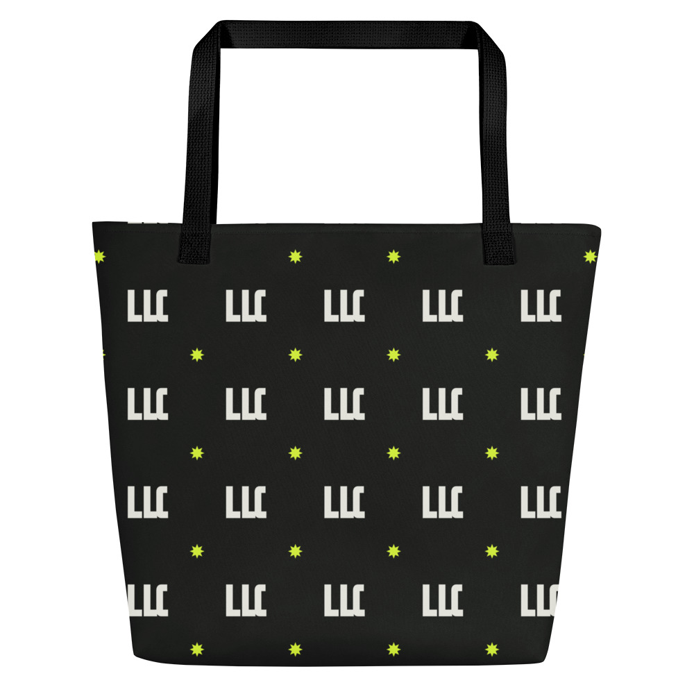 LLC Weekender Beach Bag, Default Back. Printful product mockup.