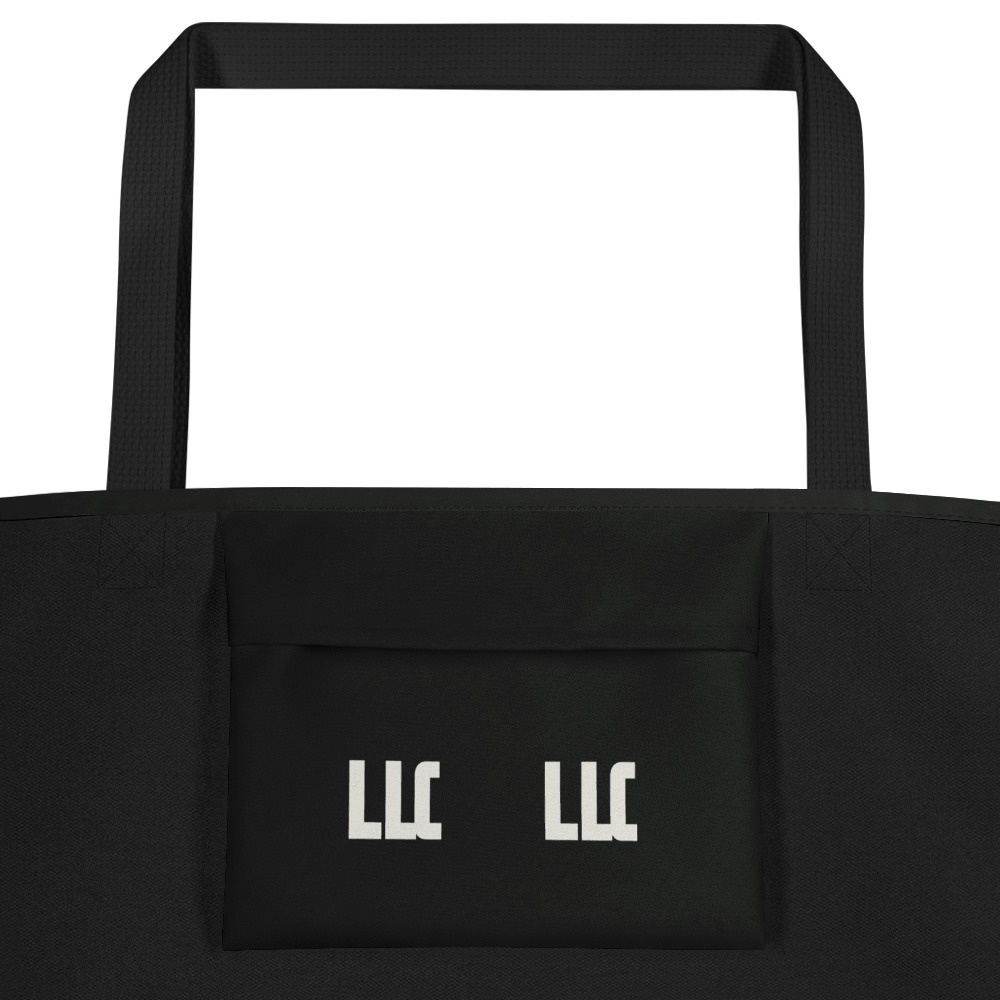 LLC Weekender Beach Bag, pocket. Printful product mockup.